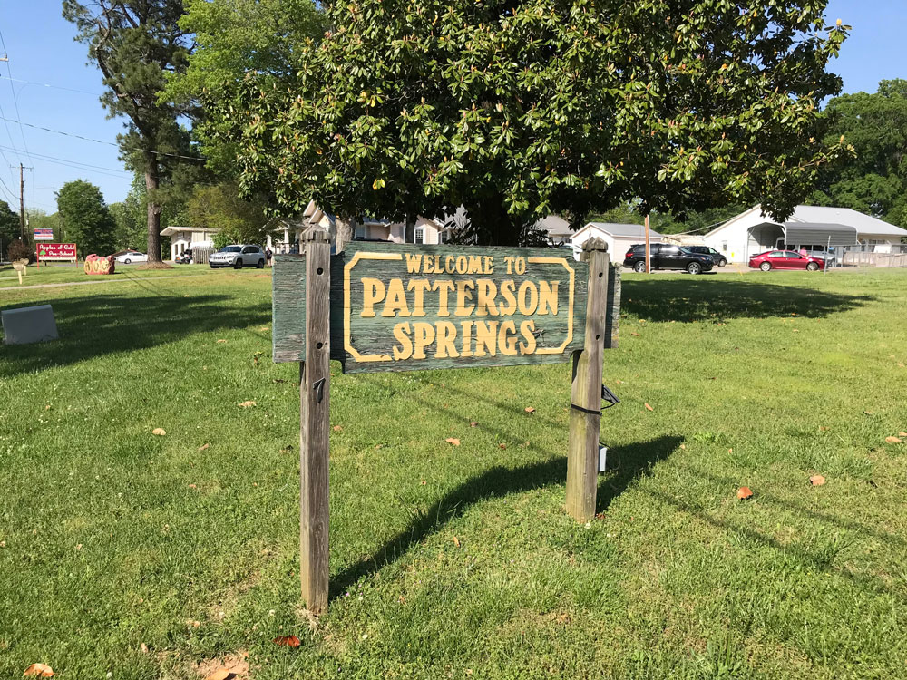 patterson springs welcome sign