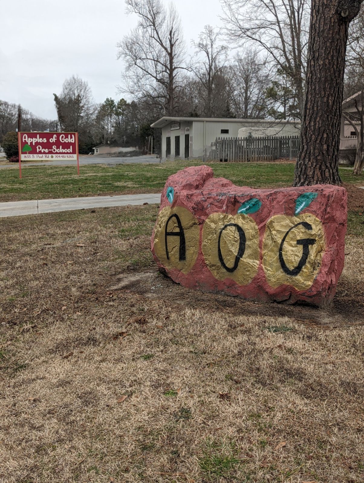 Apples of Gold Pre-School sign in Cleveland County, NC